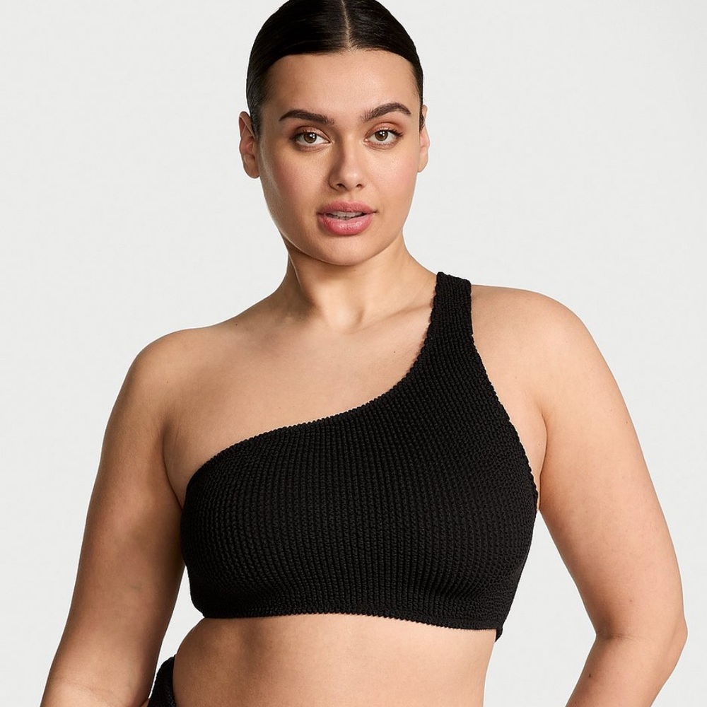 NWT Victoria’s Secret One Shoulder Bikini Swim Top Size XL/XXL Black